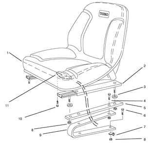 Seat Assembly Diagram and Parts List for 30612 990001 - 999999 Toro Lawn Tractor