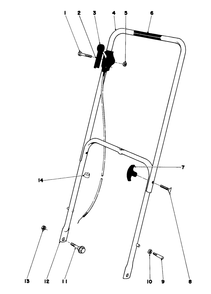 Handle Assembly Diagram and Parts List for 16360 0000001 - 0999999 Toro Lawn Mower