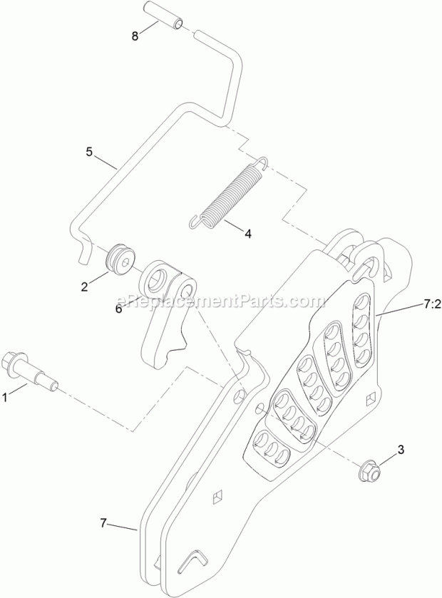 Height-Of-Cut Assembly No. 109-7438 Diagram and Parts List for 74956 313000001-313999999 Toro Lawn Mower