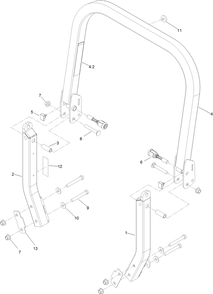 Roll-Over Protection System Assembly No. 116-0230 Diagram and Parts List for 72942TE 411000000 - 413999999 Toro Lawn Tractor