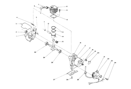 Engine Assembly (Continued) Diagram and Parts List for 51655 0000001 - 0999999 Toro Trimmer