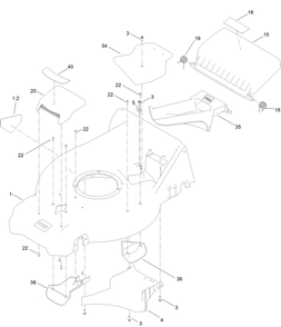 Housing Assembly Diagram and Parts List for 21563 412146709 - 412699999 Toro Lawn Mower