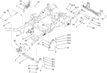 Deck Lift Assembly Diagram and Parts List for 74955CP (290000001-290999999)(2009) Toro Lawn Mower