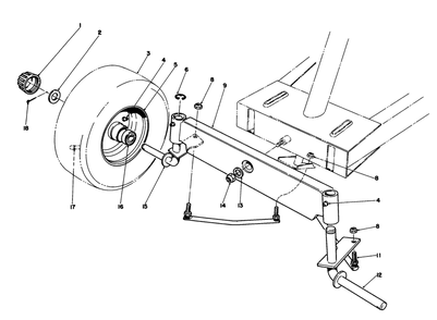Front Axle Assembly Diagram and Parts List for 56132 2000001 - 2999999 Toro Lawn Tractor