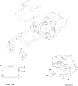 Deck Cover And Frame Assembly Diagram and Parts List for 44410TE 406610837-407999999 Toro Lawn Mower