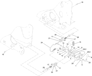 Parking Brake Assembly Diagram and Parts List for 22352 412900000 - 999999999 Toro Lawn Tractor Accessories