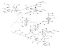 Brake And Clutch Linkage Diagram and Parts List for 02-11BH01 1982 Toro Lawn Tractor