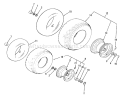 Wheels And Tires Diagram and Parts List for 02-11BH01 1982 Toro Lawn Tractor
