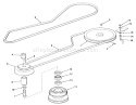 Drive Belt And Pulleys Diagram and Parts List for 02-16BP01 1980 Toro Lawn Tractor
