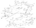 Front Axle And Steering Diagram and Parts List for 02-08BP03 1981 Toro Lawn Tractor