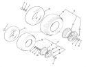 Wheels And Tires Diagram and Parts List for 02-08BP03 1981 Toro Lawn Tractor