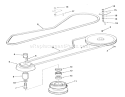 Drive Belt And Pulleys Diagram and Parts List for 02-08BP03 1981 Toro Lawn Tractor