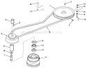 Drive Belt And Pulleys-5 Speed Models Diagram and Parts List for 02-11BP05 1982 Toro Lawn Tractor