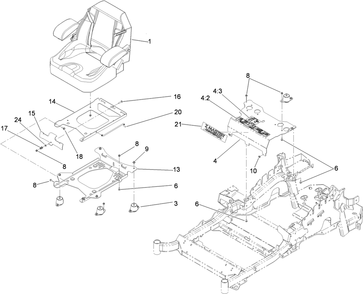 Seat Mounting Assembly Diagram and Parts List for 74941CP (310000001-310999999)(2010) Toro Lawn Mower