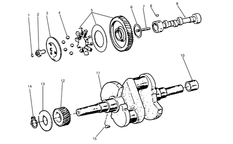 Camshaft & Crankshaft Diagram and Parts List for 73501 59000412 - 59002868 Toro Lawn Tractor
