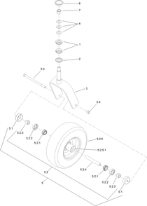 Caster Wheel And Fork Assembly Diagram and Parts List for 74904 402090000-403247208 Toro Lawn Mower