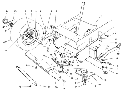 Front Axle Assembly Diagram and Parts List for 70142 79000001 - 79999999 Toro Lawn Tractor