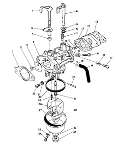 Carburetor Assembly (Model No. Vmk9-2) Diagram and Parts List for 20622 0003102 - 0999999 Toro Lawn Mower