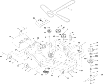 Deck Assembly Diagram and Parts List for 77284 410200000-411582569 Toro Lawn Tractor