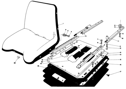 Seat Assembly Diagram and Parts List for 30740 90000001 - 99999999 Toro Lawn Tractor Accessories