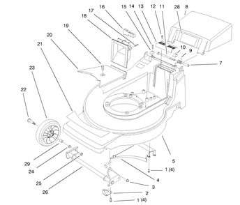 Deck Assembly Diagram and Parts List for 20913 790000001 - 799999999 Toro Lawn Mower
