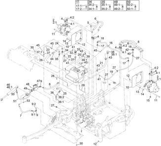 Hydraulic Assembly Diagram and Parts List for 72028 412410000 - 412699999 Toro Lawn Tractor