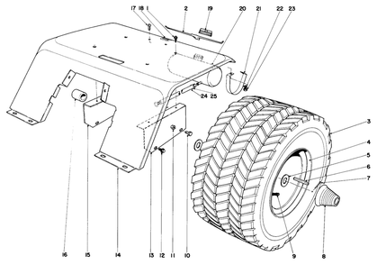 940 Rear Tire And Fender Assembly Diagram and Parts List for 55150 9000001 - 9999999 Toro Lawn Tractor