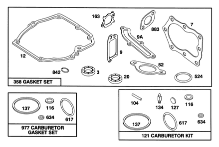 Engine Briggs & Stratton Model 127802-0640-01 Diagram and Parts List for 20441 6900001 - 6999999 Toro Lawn Mower