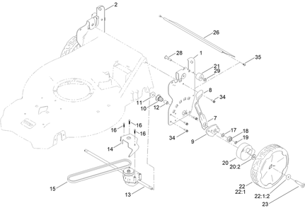 Rear Wheel And Height-Of-Cut Assembly Diagram and Parts List for 21563 411000000 - 412146708 Toro Lawn Mower