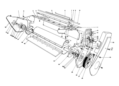 Lower Main Frame Assembly Diagram and Parts List for 38167C 6000001 - 6999999 Toro Snow Blower