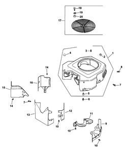 Blower Housing And Baffles Assembly Diagram and Parts List for 74171 (990001-999999)(1999) Toro Lawn Mower