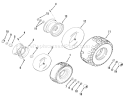 Part Location Diagram of 108443 Toro Wheel-Front A-51 Only