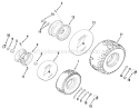 Wheels And Tires Diagram and Parts List for 03-11BP02 1981 Toro Lawn Tractor