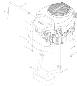 Engine And Muffler Assembly Diagram and Parts List for 74695 412700000 - 999999999 Toro Lawn Tractor