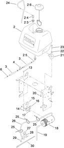 Fuel System Assembly Diagram and Parts List for 39934 (310000001-310999999)(2010) Toro Lawn Mower