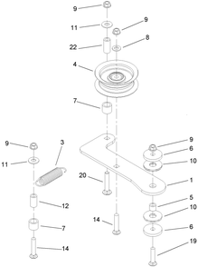 Idler Assembly Diagram and Parts List for 74409TE (270000001-270000700)(2007) Toro Lawn Mower