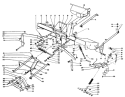 Main Frame And Counterbalance Assembly Diagram and Parts List for 03108 1000001-1999999 - 1981 Toro Lawn Tractor