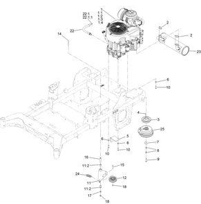 Engine, Clutch And Muffler Assembly Diagram and Parts List for 74000 400000000-410020246 Toro Lawn Tractor