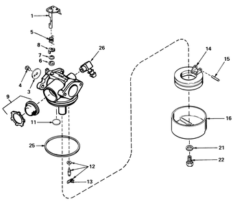 Carburetor No. 632050 Diagram and Parts List for 20752 0000001 - 0999999 Toro Lawn Mower