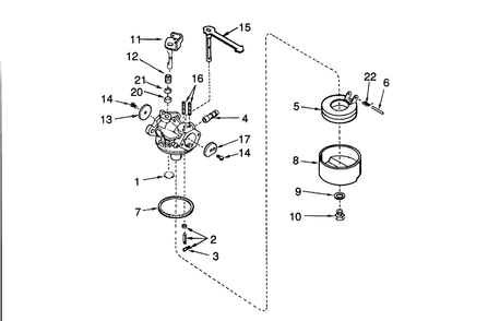 Carburetor No. 632552 Diagram and Parts List for 38175 1000001 - 1999999 Toro Snow Blower