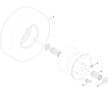Wheel And Tire Assembly No. 125-5580 Diagram and Parts List for 74882 315000001 - 315999999 Toro Lawn Tractor