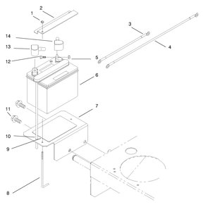 Battery Assembly Diagram and Parts List for 30183 790001 - 799999 Toro Lawn Tractor Accessories