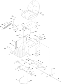 Seat Pan Assembly Diagram and Parts List for 75851 416400000 - 417399999 Toro Lawn Tractor
