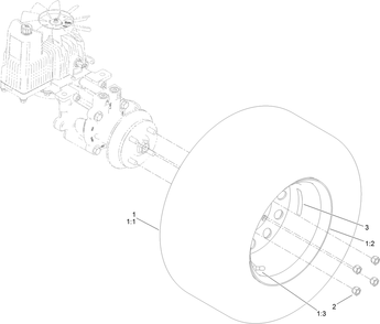 Rear Wheel Assembly Diagram and Parts List for 74090 410000000 - 412999999 Toro Lawn Tractor