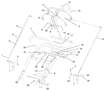 Handle Assembly Diagram and Parts List for 30188 7900001 - 7999999 Toro Lawn Tractor Accessories