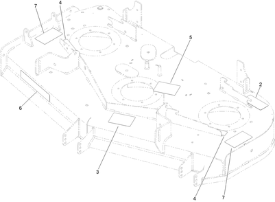 Deck Decal Assembly Diagram and Parts List for 74453TE 404621105-999999999 Toro Lawn Tractor