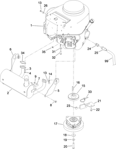 Engine Assembly Diagram and Parts List for 74568TE (310000001-310999999)(2010) Toro Lawn Mower