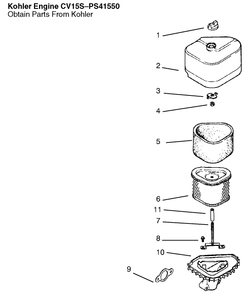 Air Intake/Filtration Diagram and Parts List for 72047 9900001 - 9999999 Toro Lawn Tractor