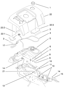 Fender And Fuel System Assembly Diagram and Parts List for 73545 8900001 - 8999999 Toro Lawn Tractor
