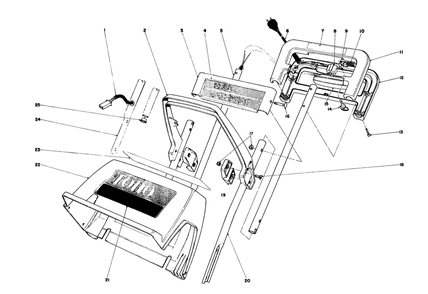 Handle Assembly Diagram and Parts List for 38000 4000001 - 4999999 Toro Snow Blower